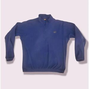 REI Fleece Sweater Mens Xtra Large Blue Quarter Zip Long Sleeve Camping Vintage